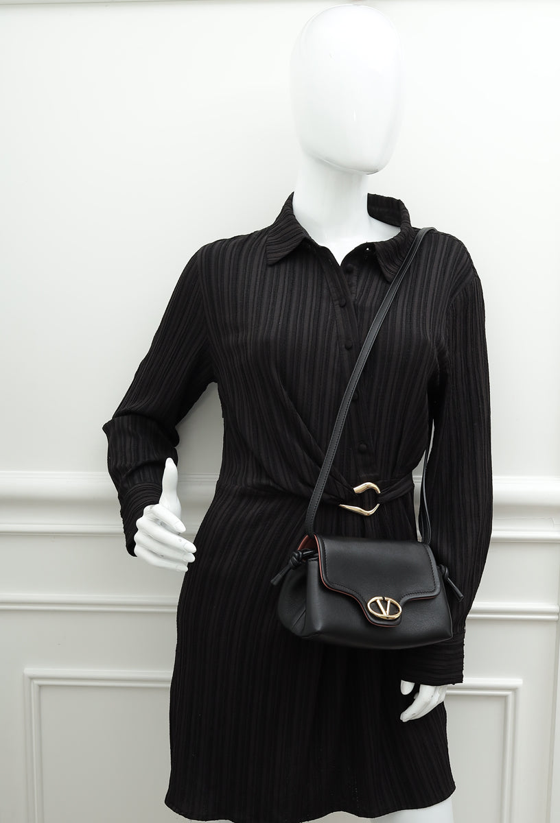 Valentino Black Vlogo 1960 Soft Mini Crossbody Bag