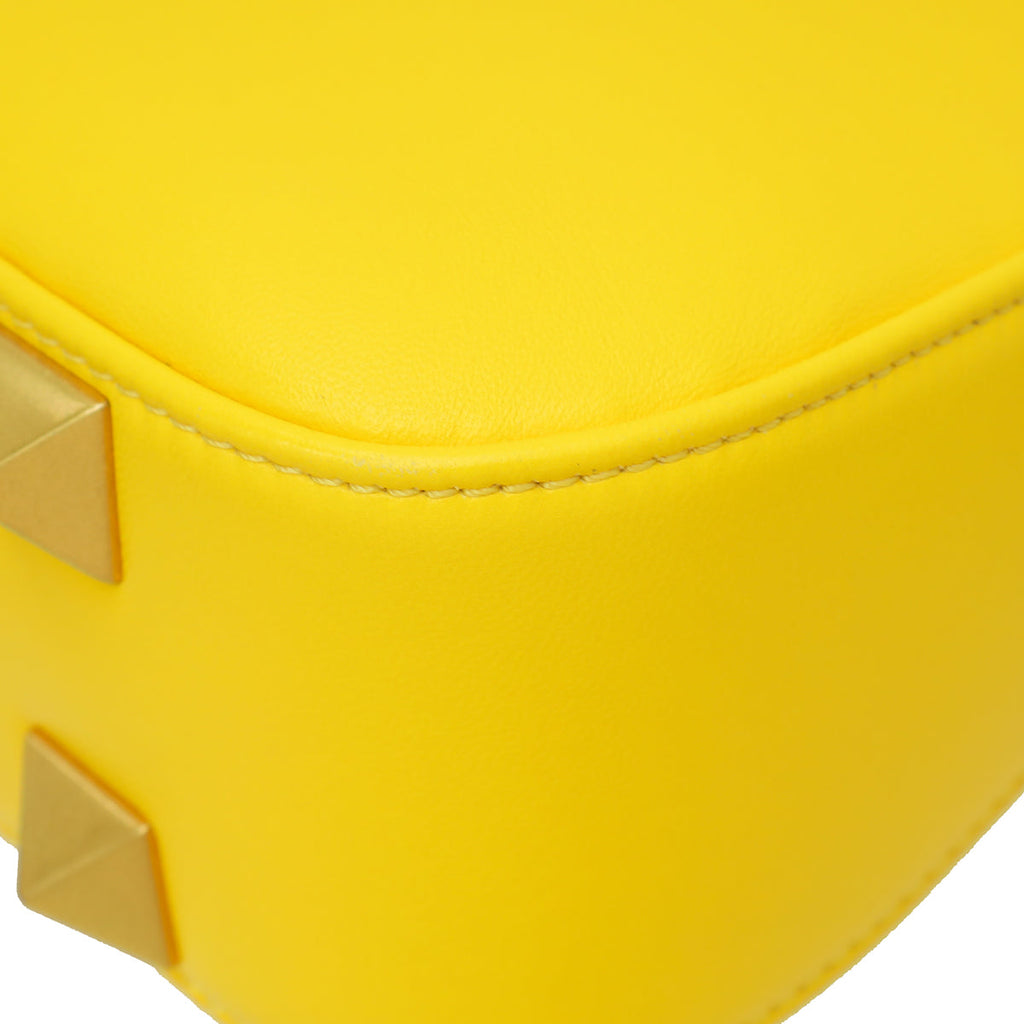 Valentino Yellow Vlogo Roman Stud Hobo Small Bag