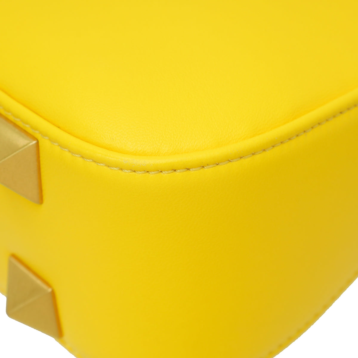 Valentino Yellow Vlogo Roman Stud Hobo Small Bag