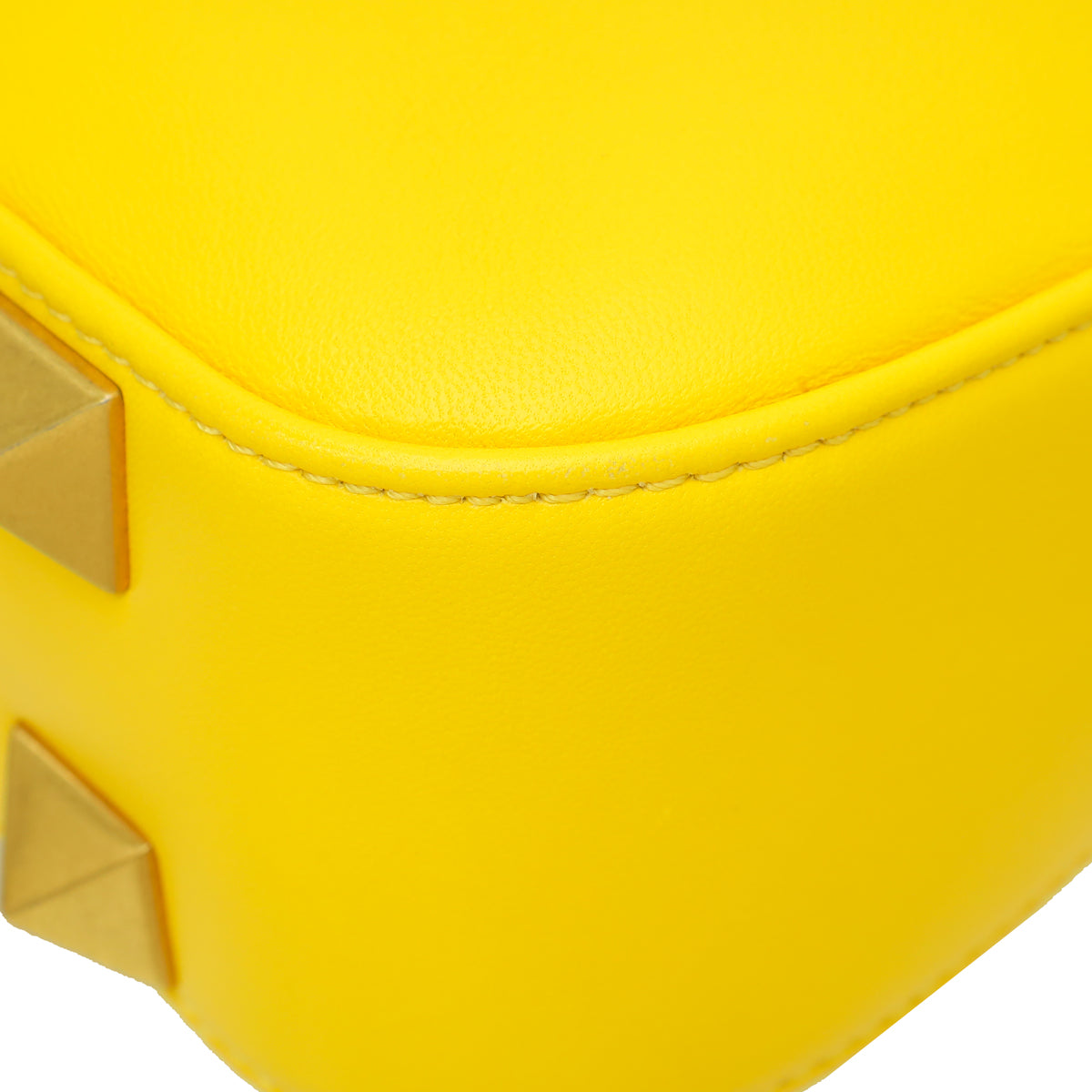 Valentino Yellow Vlogo Roman Stud Hobo Small Bag