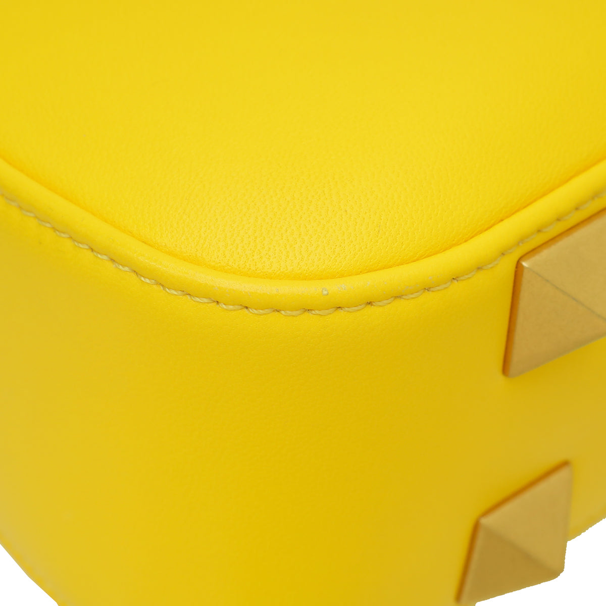 Valentino Yellow Vlogo Roman Stud Hobo Small Bag