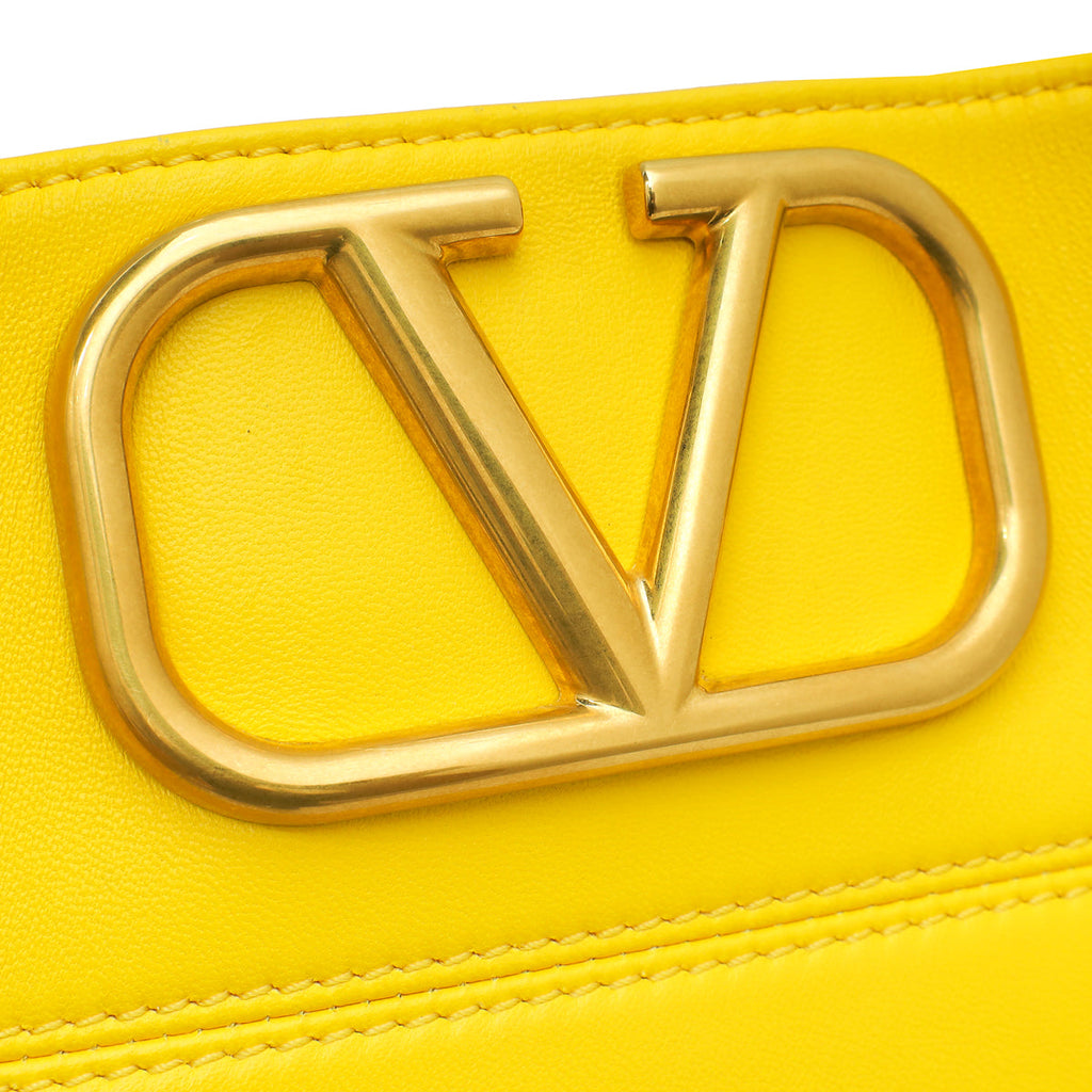 Valentino Yellow Vlogo Roman Stud Hobo Small Bag