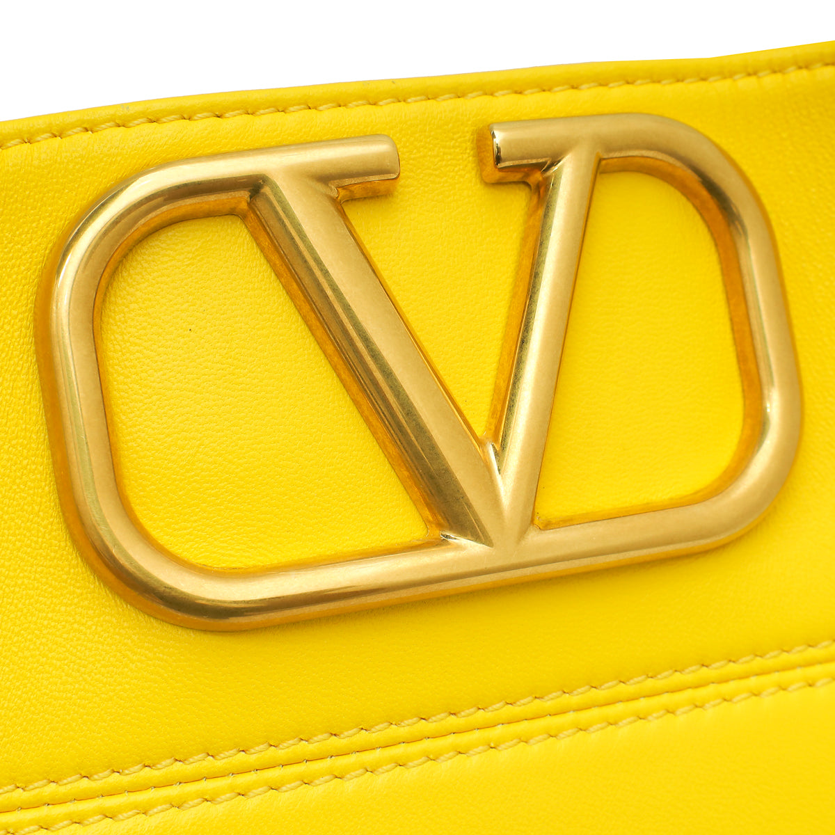 Valentino Yellow Vlogo Roman Stud Hobo Small Bag