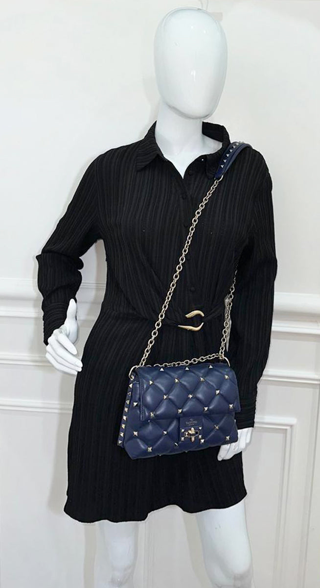 Valentino Navy Blue Candystud Crossbody Small Bag