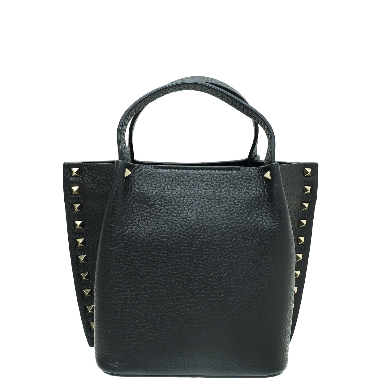 Valentino Black Rockstud Top Handle Bag