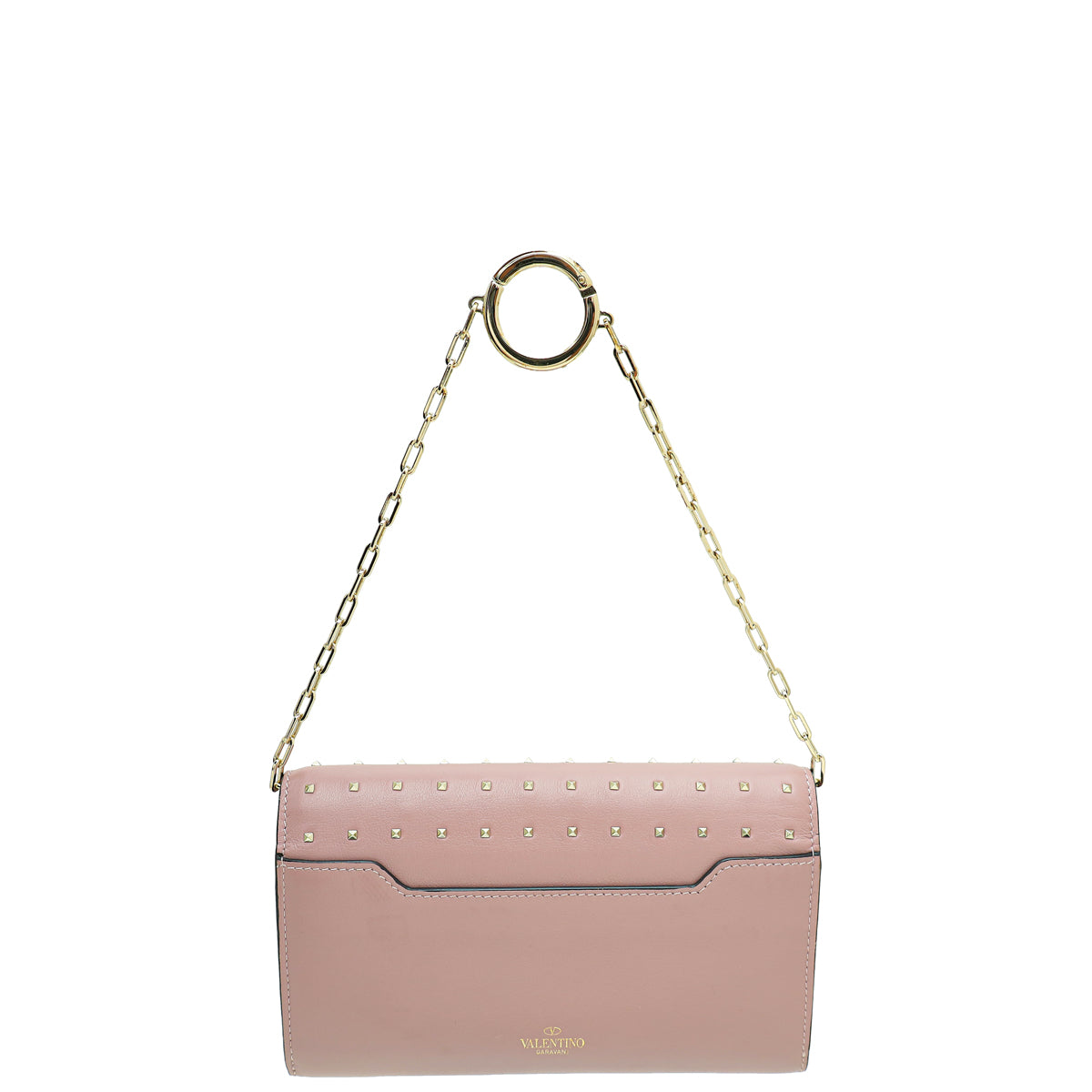 Valentino Lilac Rockstud Chain Wallet