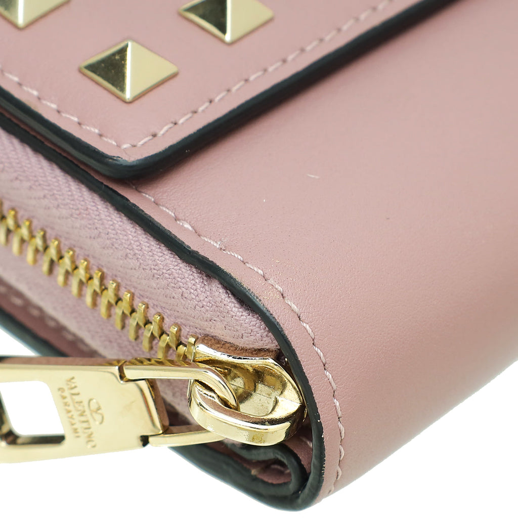 Valentino Lilac Rockstud Chain Wallet