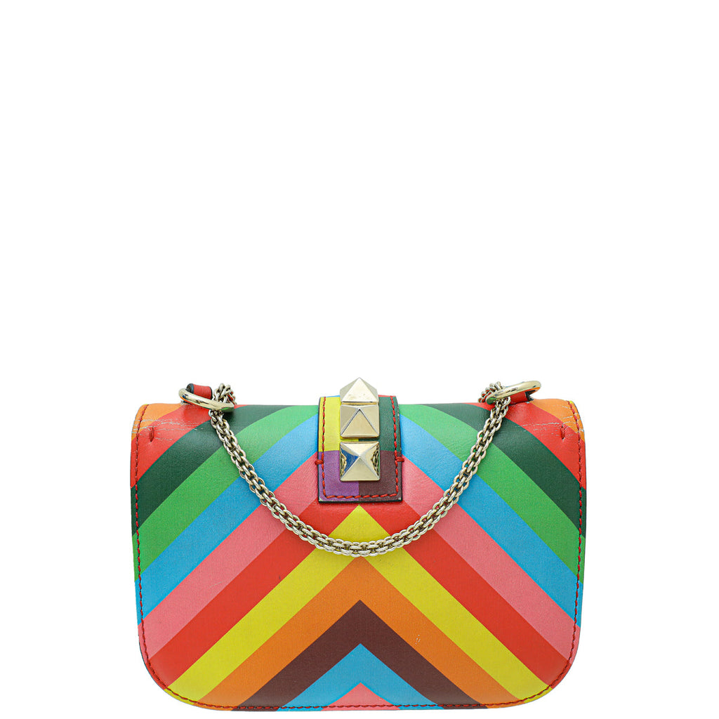Valentino Multicolor Native Couture Glam Lock Rockstud Small Chain Bag