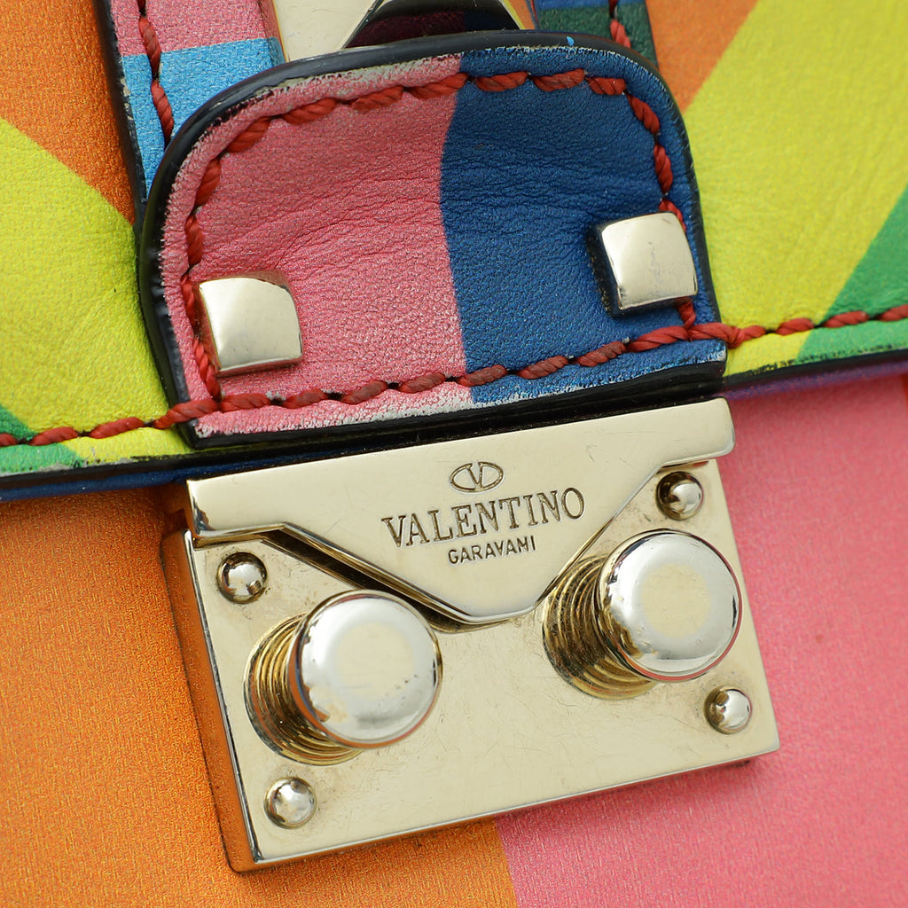 Valentino Multicolor Native Couture Glam Lock Rockstud Small Chain Bag