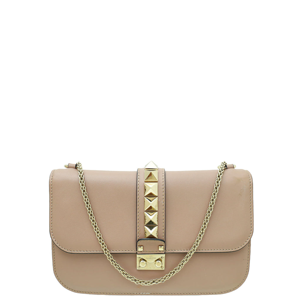 Valentino Poudre Glam Lock Rockstud Medium Shoulder Bag