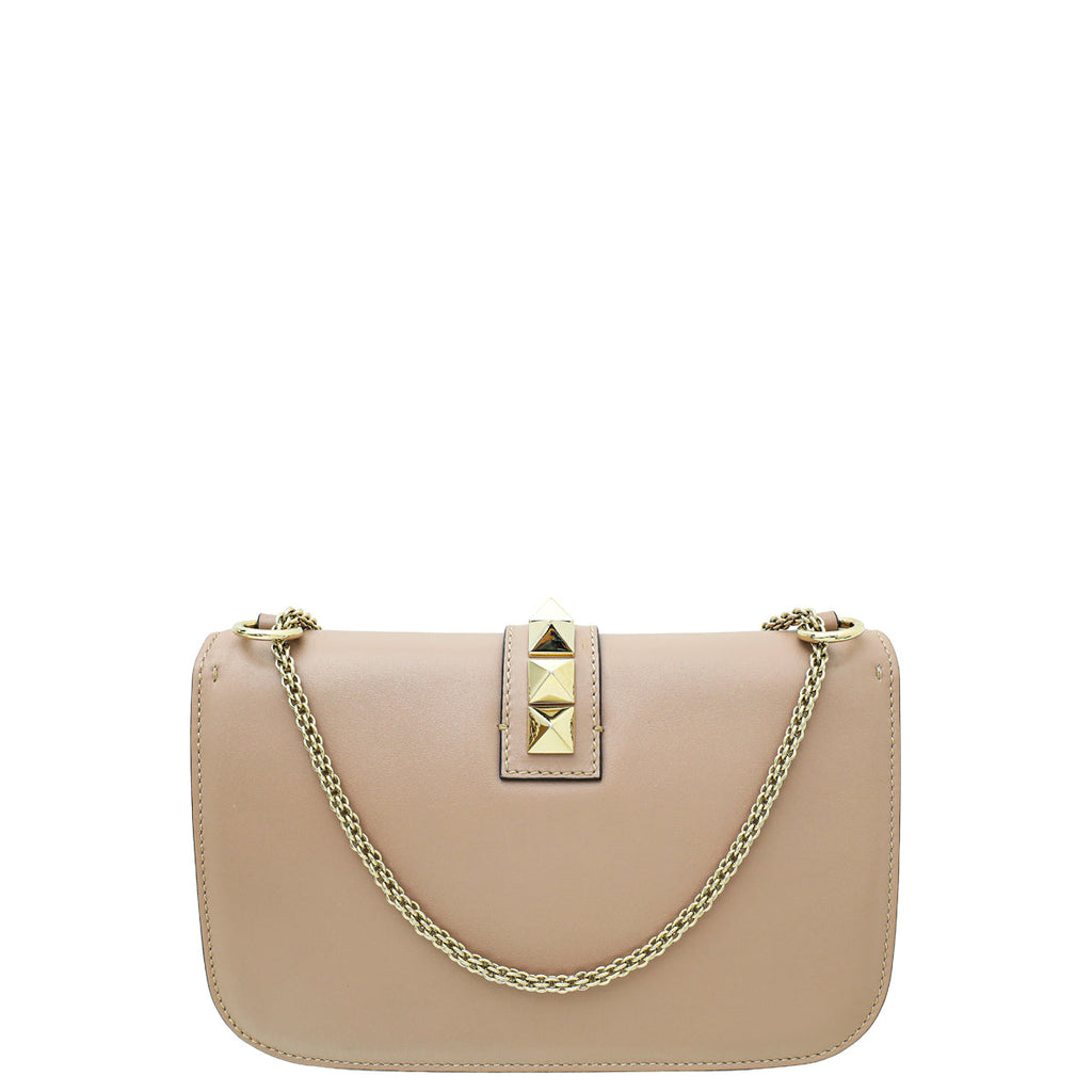 Valentino Poudre Glam Lock Rockstud Medium Shoulder Bag