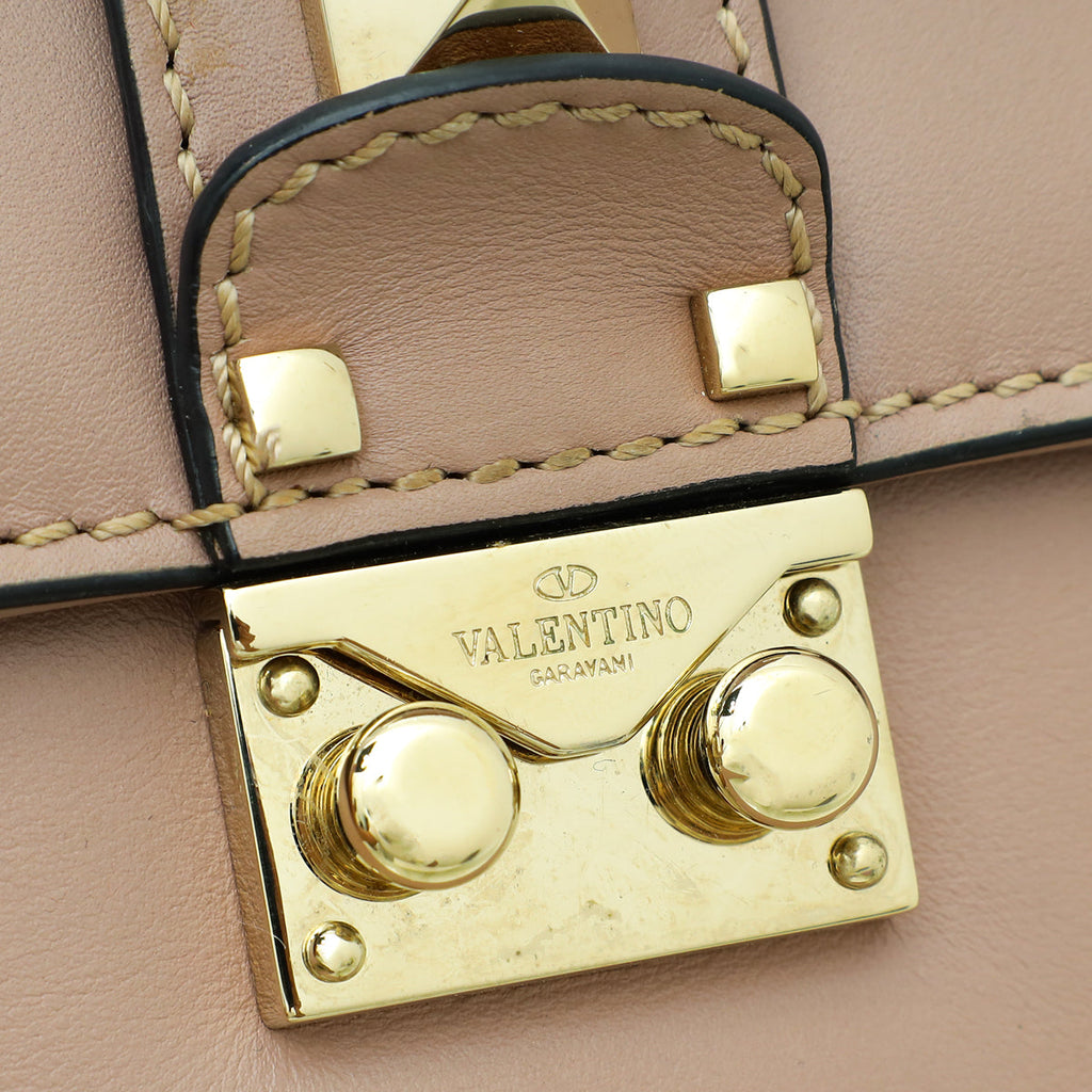 Valentino Poudre Glam Lock Rockstud Medium Shoulder Bag