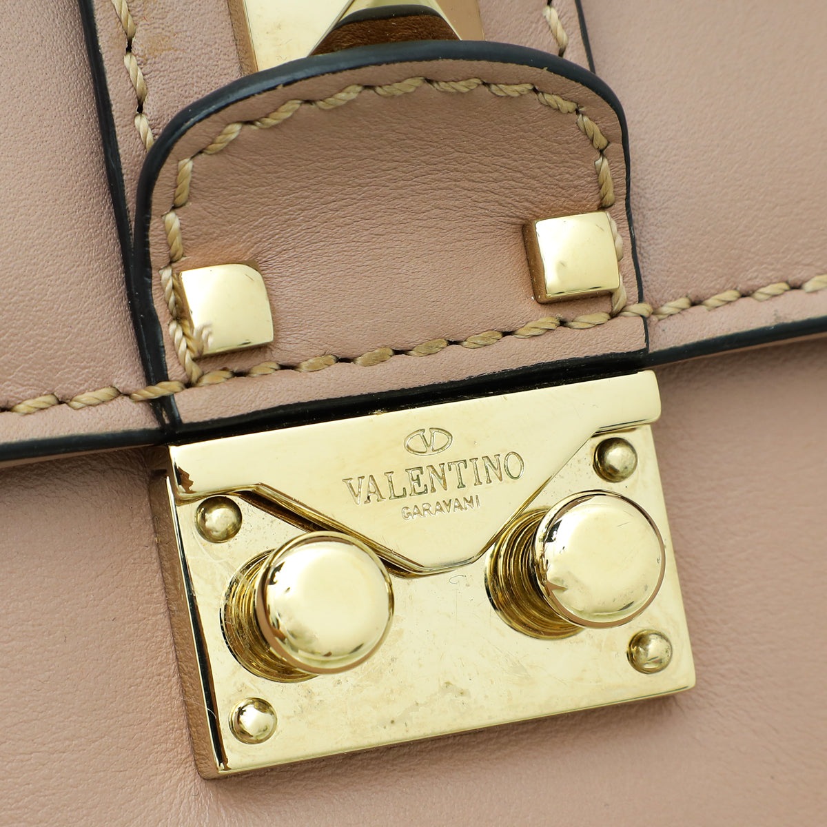 Valentino Poudre Glam Lock Rockstud Medium Shoulder Bag