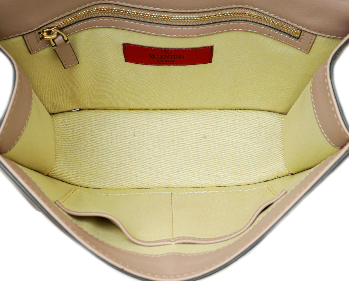 Valentino Poudre Glam Lock Rockstud Medium Shoulder Bag