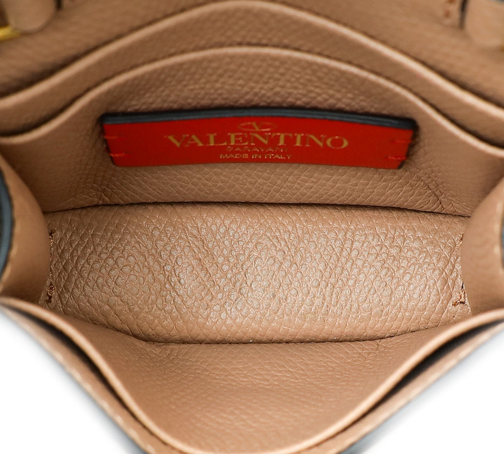 Valentino Poudre VLogo Compact Micro Wallet with Chain