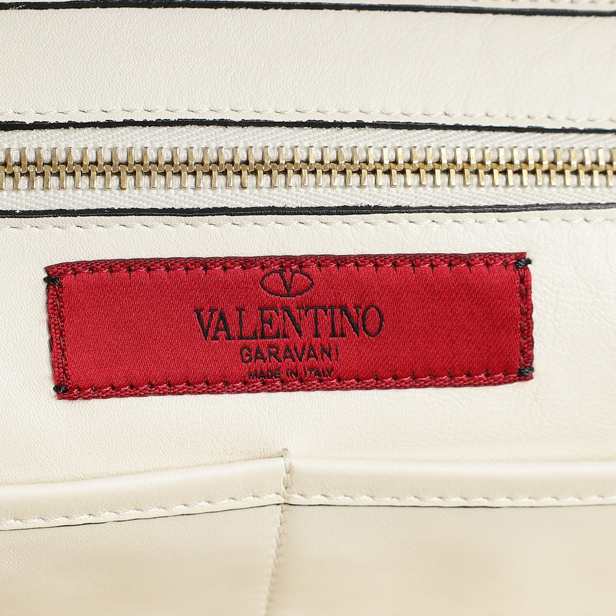 Valentino White Vitello Rockstud Tote Medium Bag