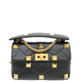 Valentino Black Roman Stud Medium The Shoulder Bag