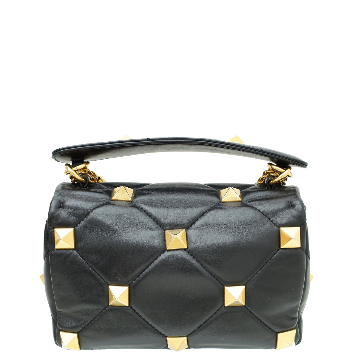 Valentino Black Roman Stud Medium The Shoulder Bag