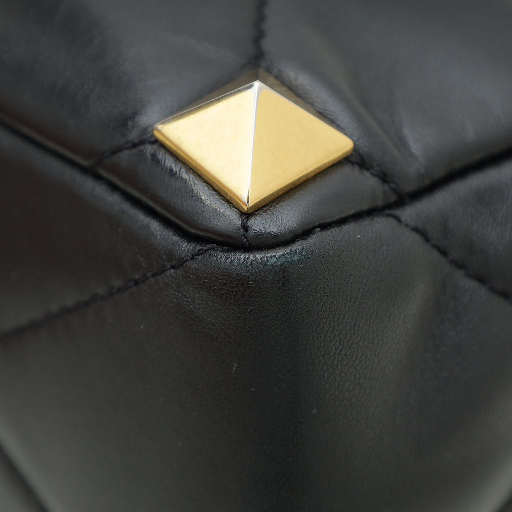 Valentino Black Roman Stud Medium The Shoulder Bag