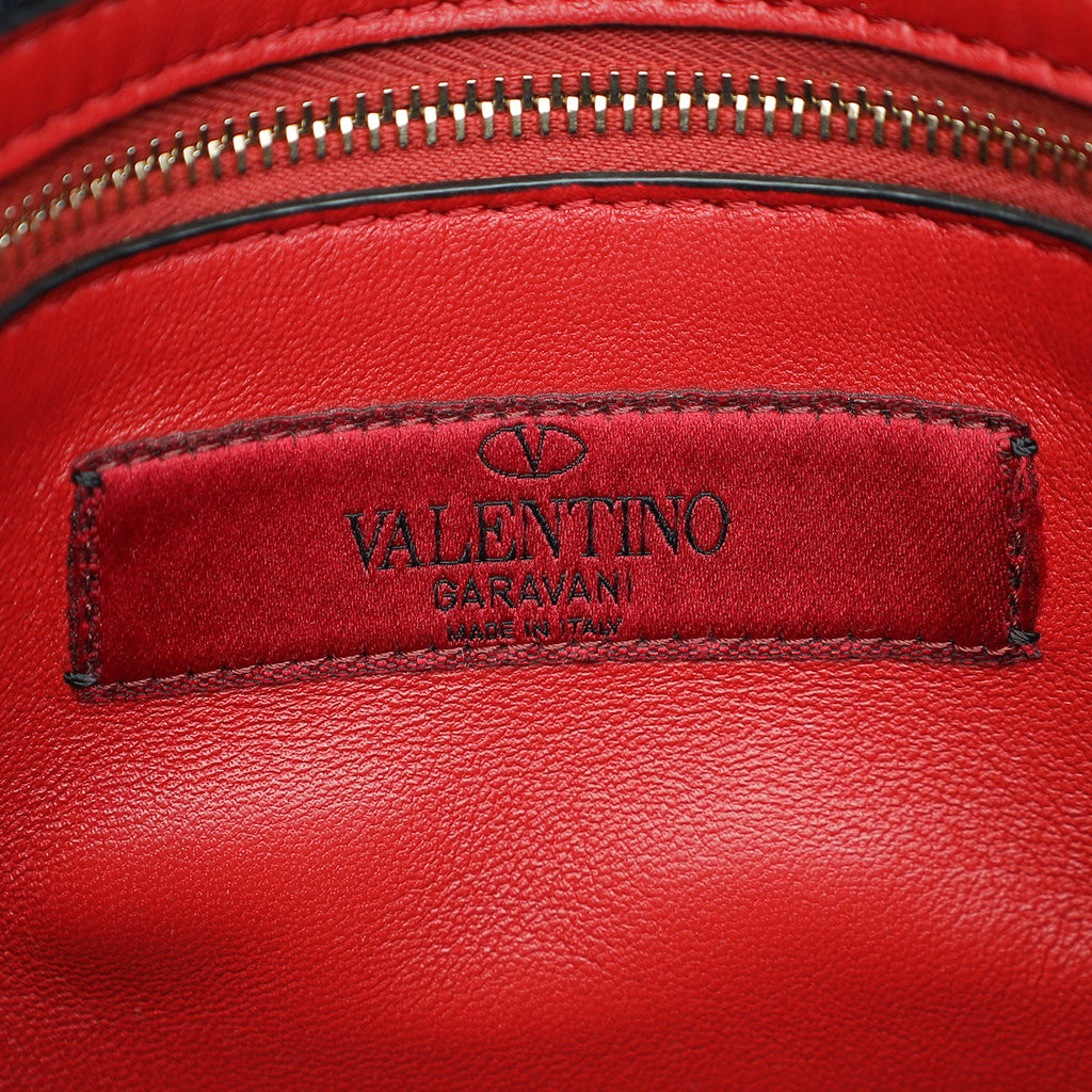 Valentino Navy Blue Rockstud Spike Flap Chain Medium Bag