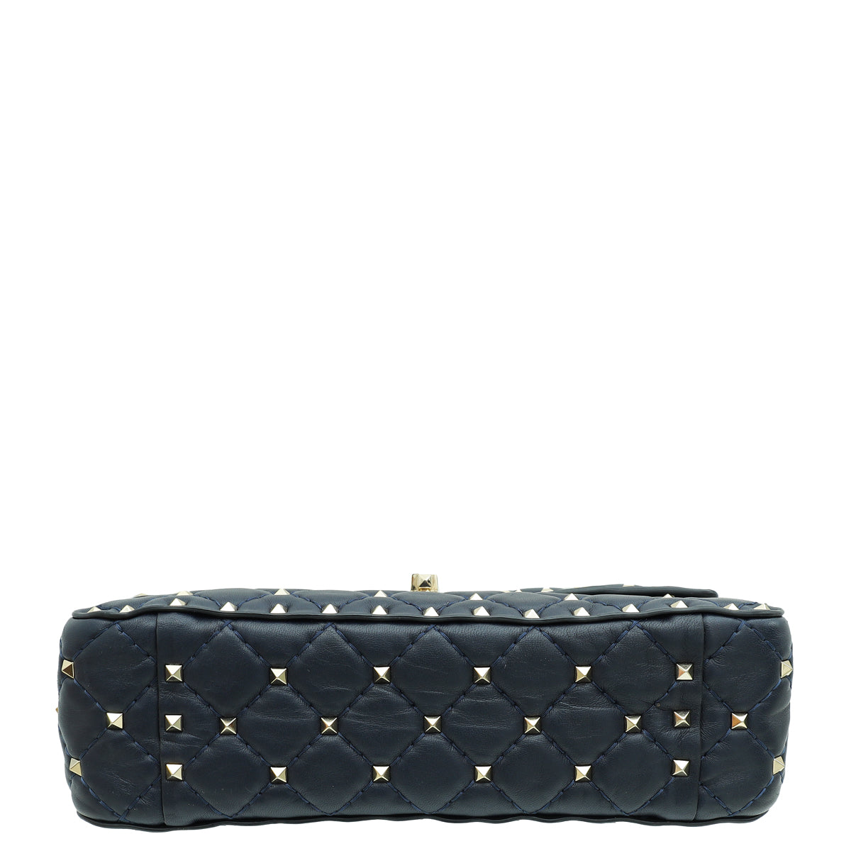 Valentino Navy Blue Rockstud Spike Flap Chain Medium Bag