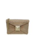 Valentino Nude "One Stud" Crystal Chain Flap Bag