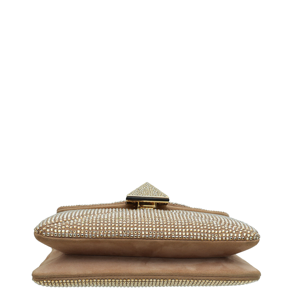 Valentino Nude "One Stud" Crystal Chain Flap Bag
