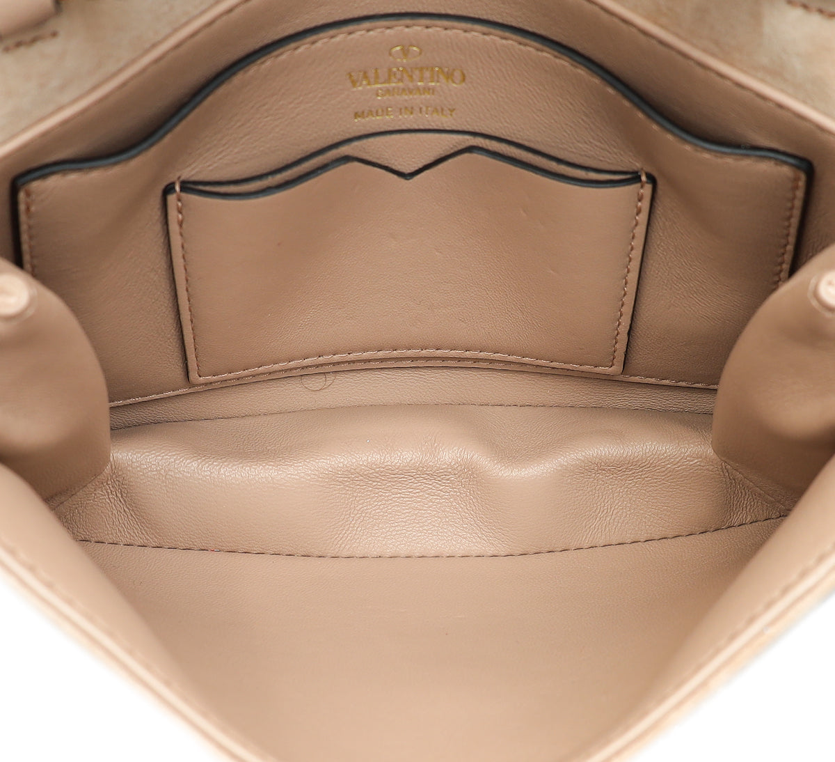 Valentino Nude "One Stud" Crystal Chain Flap Bag
