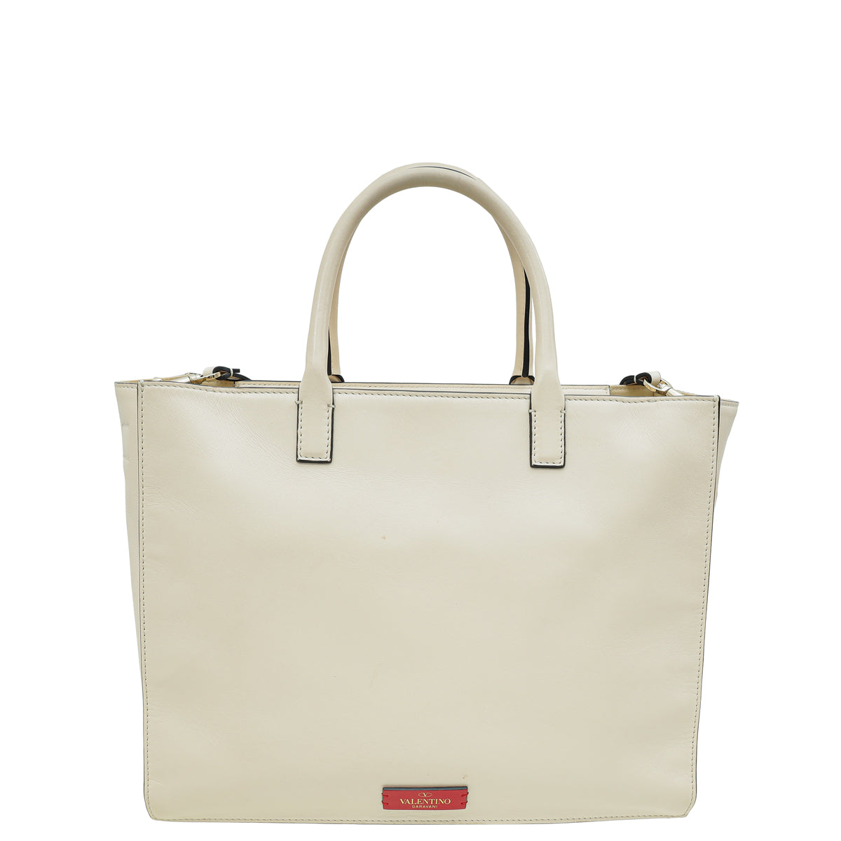 Valentino Light Cream VLogo Walk Tote Bag