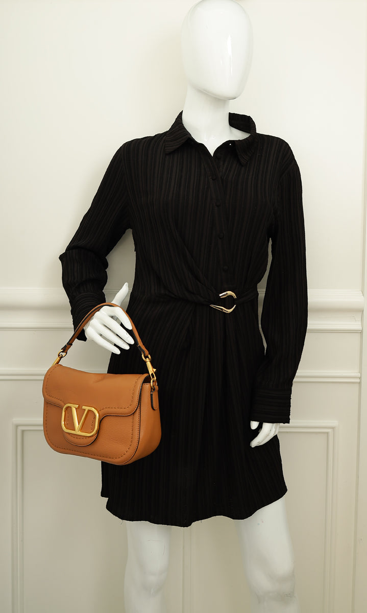 Valentino Almond Vlogo Alltime Shoulder Bag