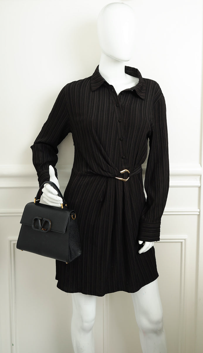 Valentino Black Vlogo Top Handle Small Bag