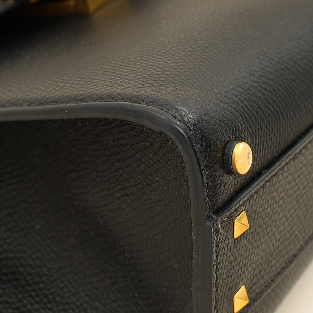 Valentino Black Vlogo Top Handle Small Bag