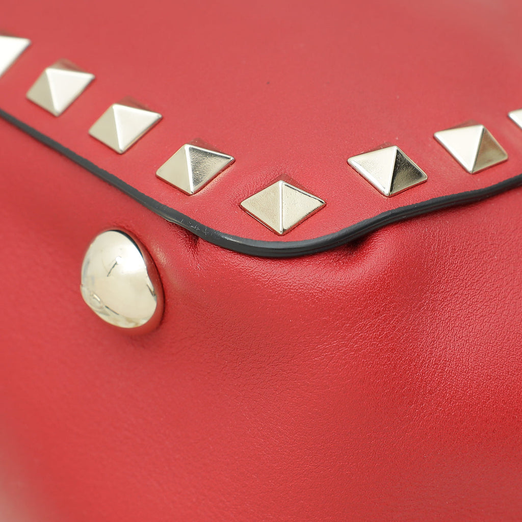 Valentino Red Vitello Rockstud Mini Bag