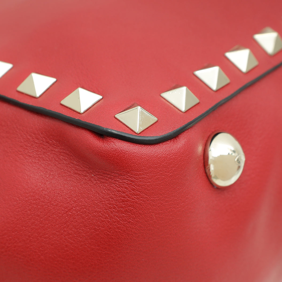 Valentino Red Vitello Rockstud Mini Bag
