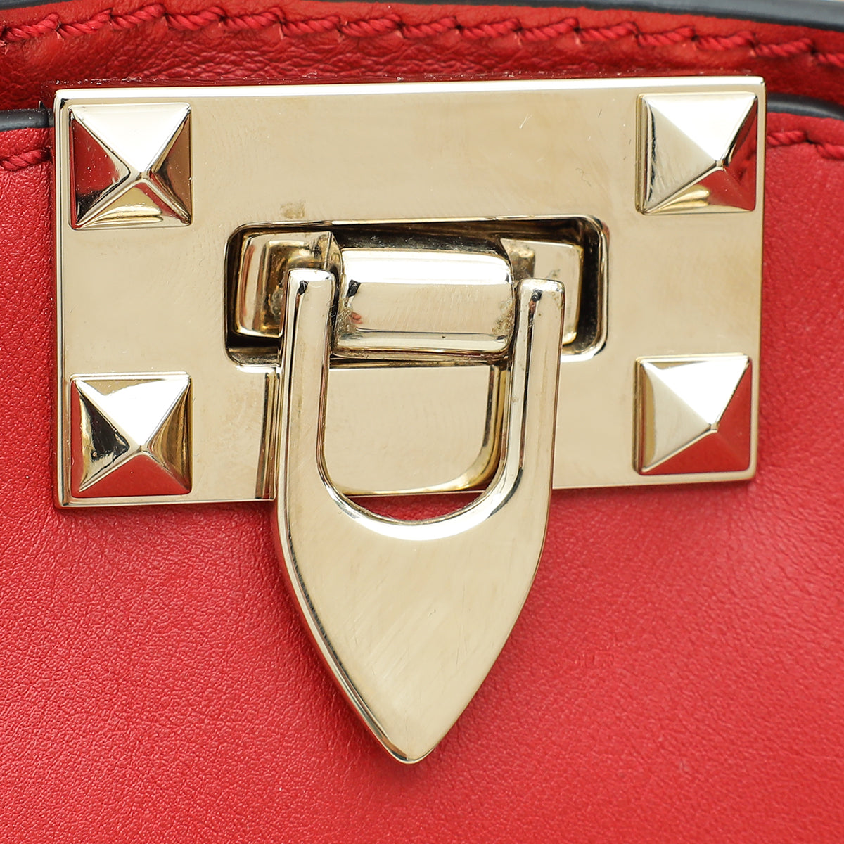 Valentino Red Vitello Rockstud Mini Bag