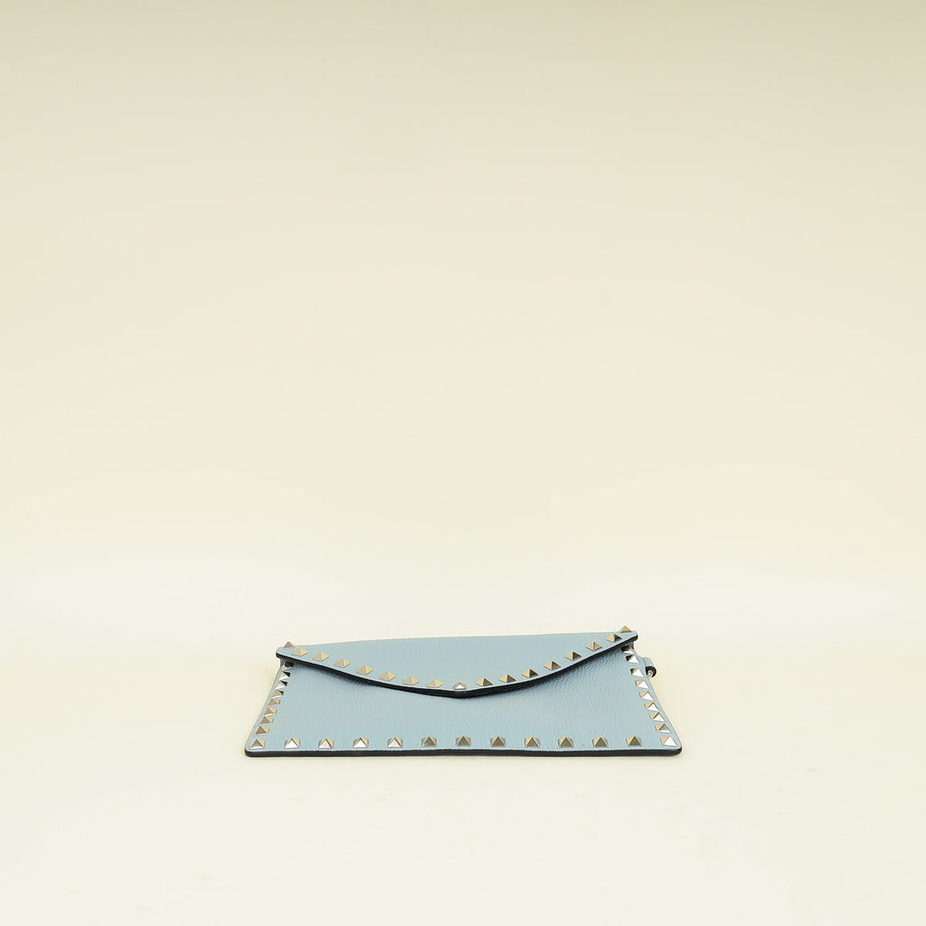Valentino Stone Rockstud Envelope Wristlet Pouch