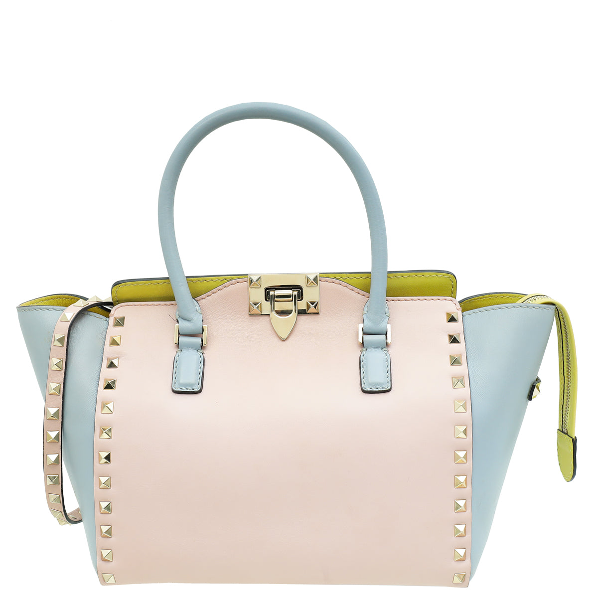 Valentino Pastel Multicolor Rockstud Double Handle Small Tote Bag