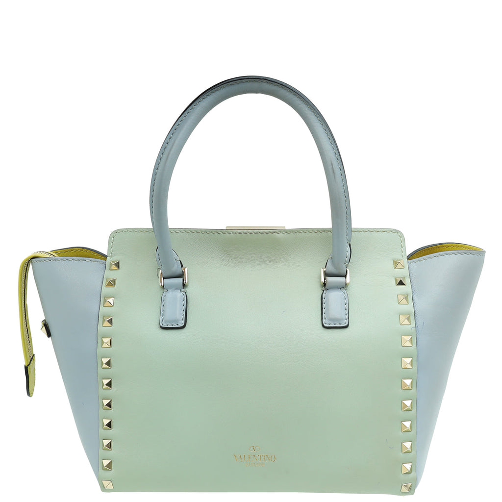 Valentino Pastel Multicolor Rockstud Double Handle Small Tote Bag
