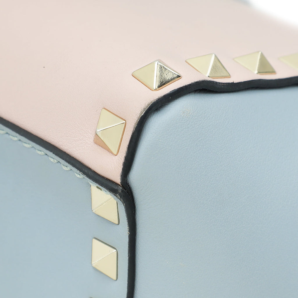Valentino Pastel Multicolor Rockstud Double Handle Small Tote Bag