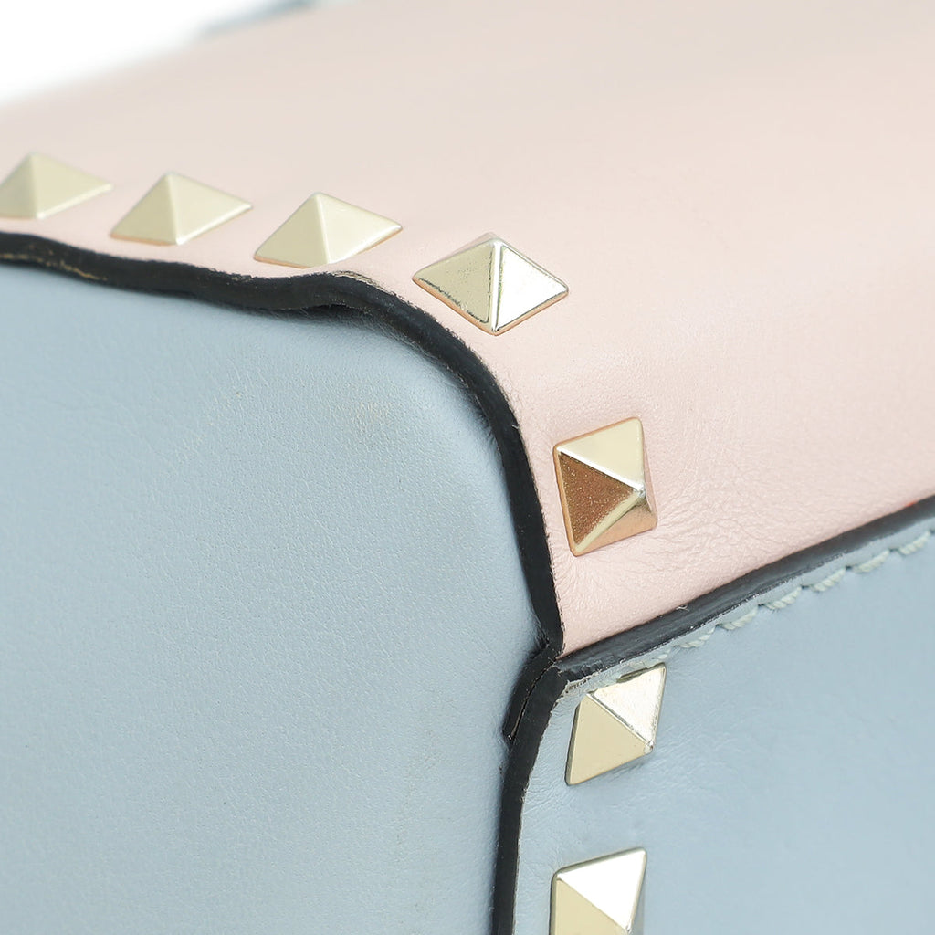 Valentino Pastel Multicolor Rockstud Double Handle Small Tote Bag