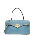 Valentino Blue Rockstud Single Handle Flap Bag