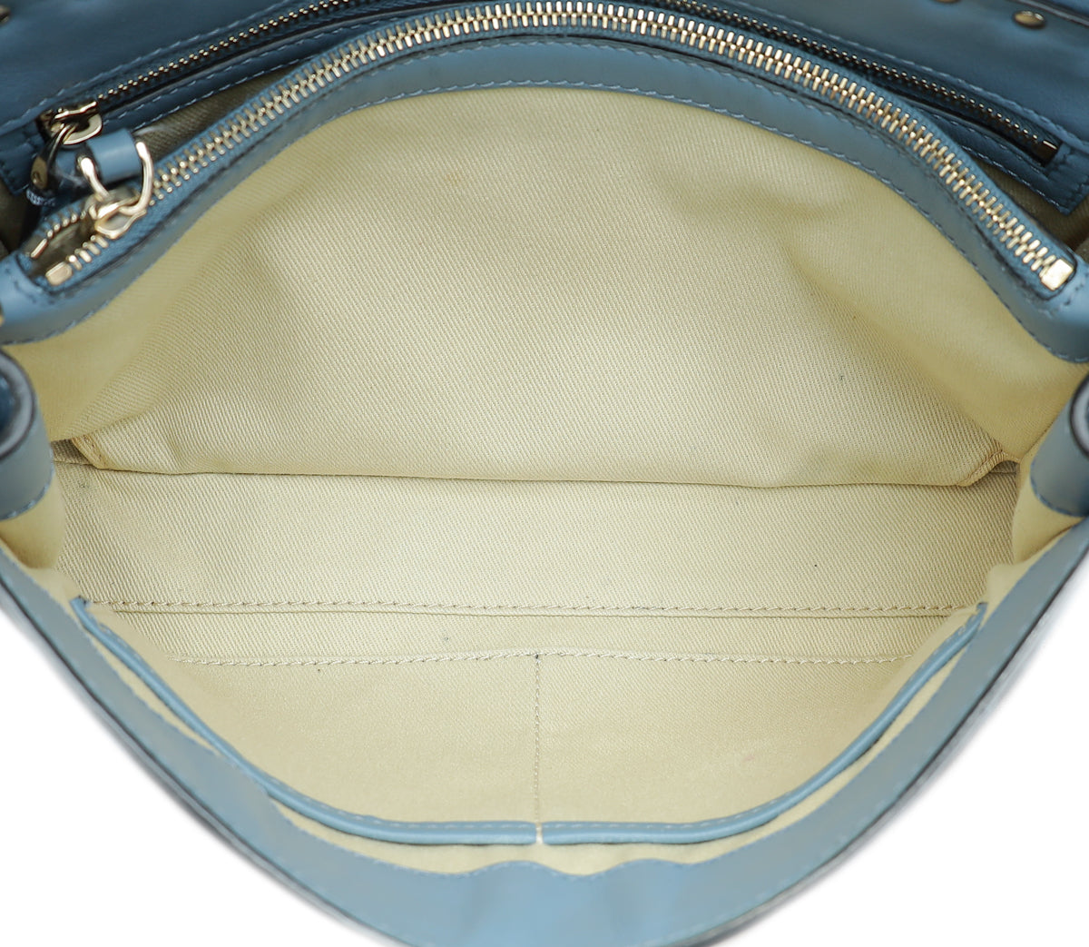 Valentino Blue Rockstud Single Handle Flap Bag