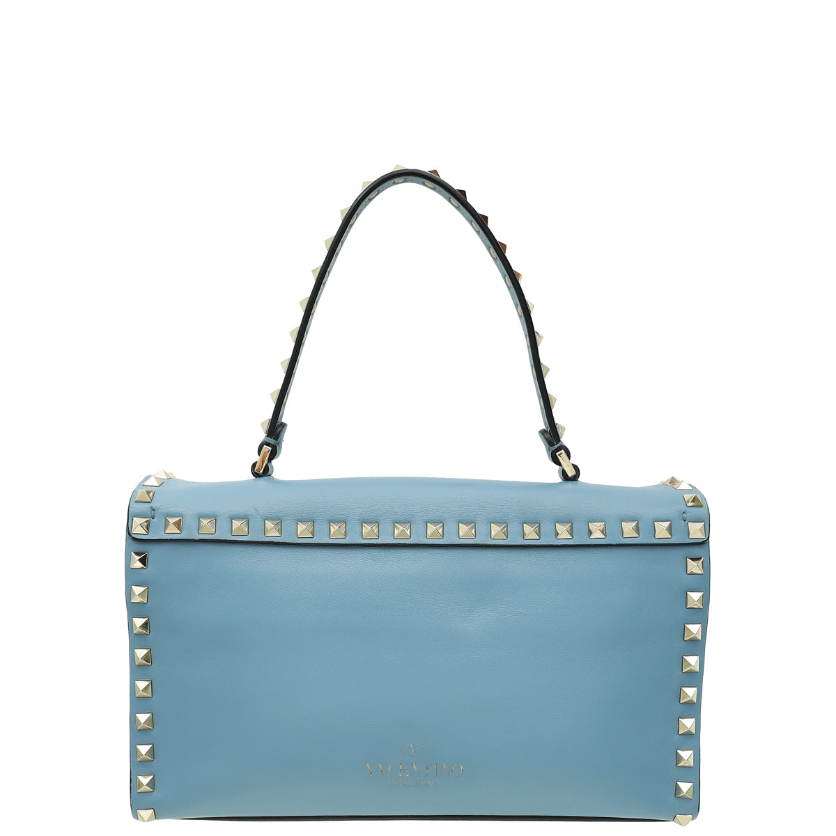 Valentino Blue Rockstud Single Handle Flap Bag