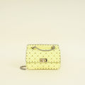 Valentino Yellow Spike Rockstud Small Flap Bag