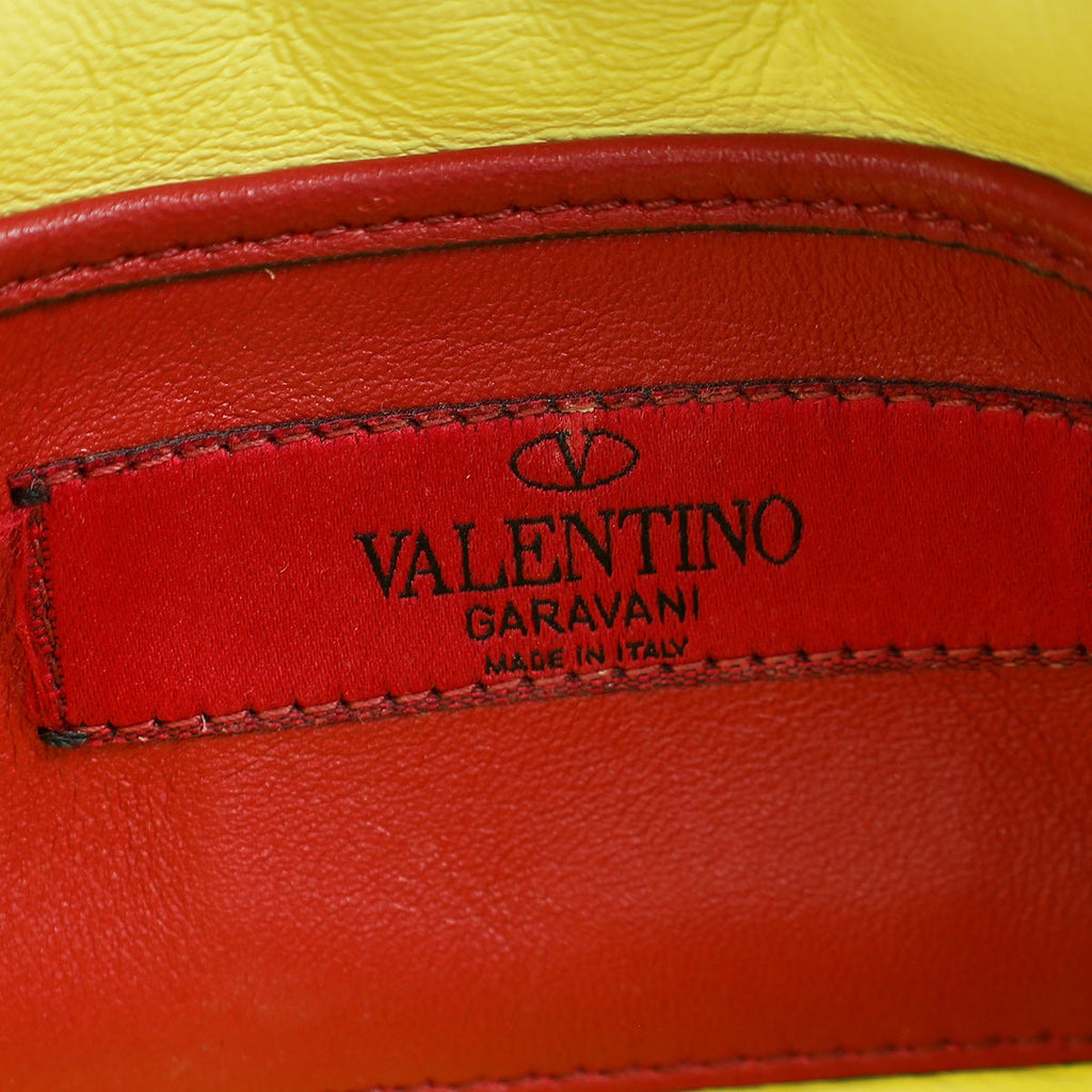 Valentino Yellow Spike Rockstud Small Flap Bag