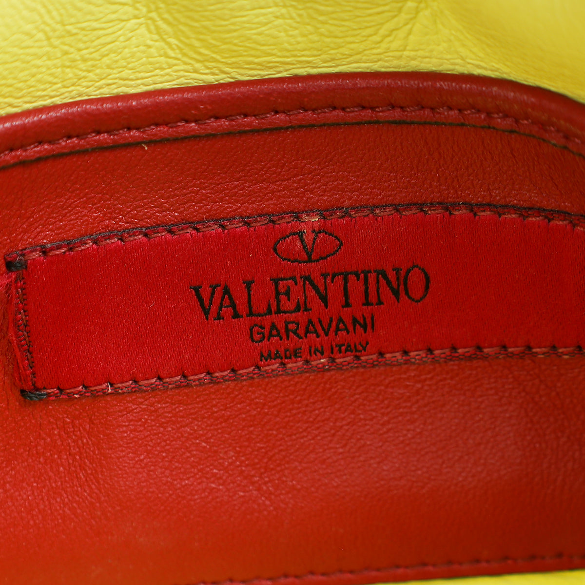Valentino Yellow Spike Rockstud Small Flap Bag