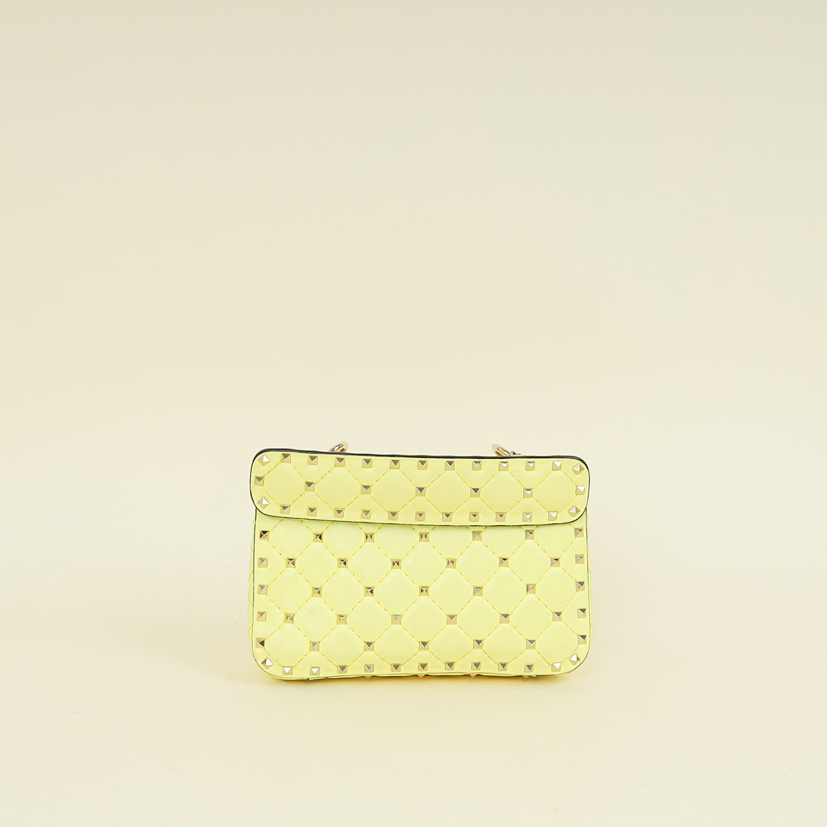 Valentino Yellow Spike Rockstud Small Flap Bag
