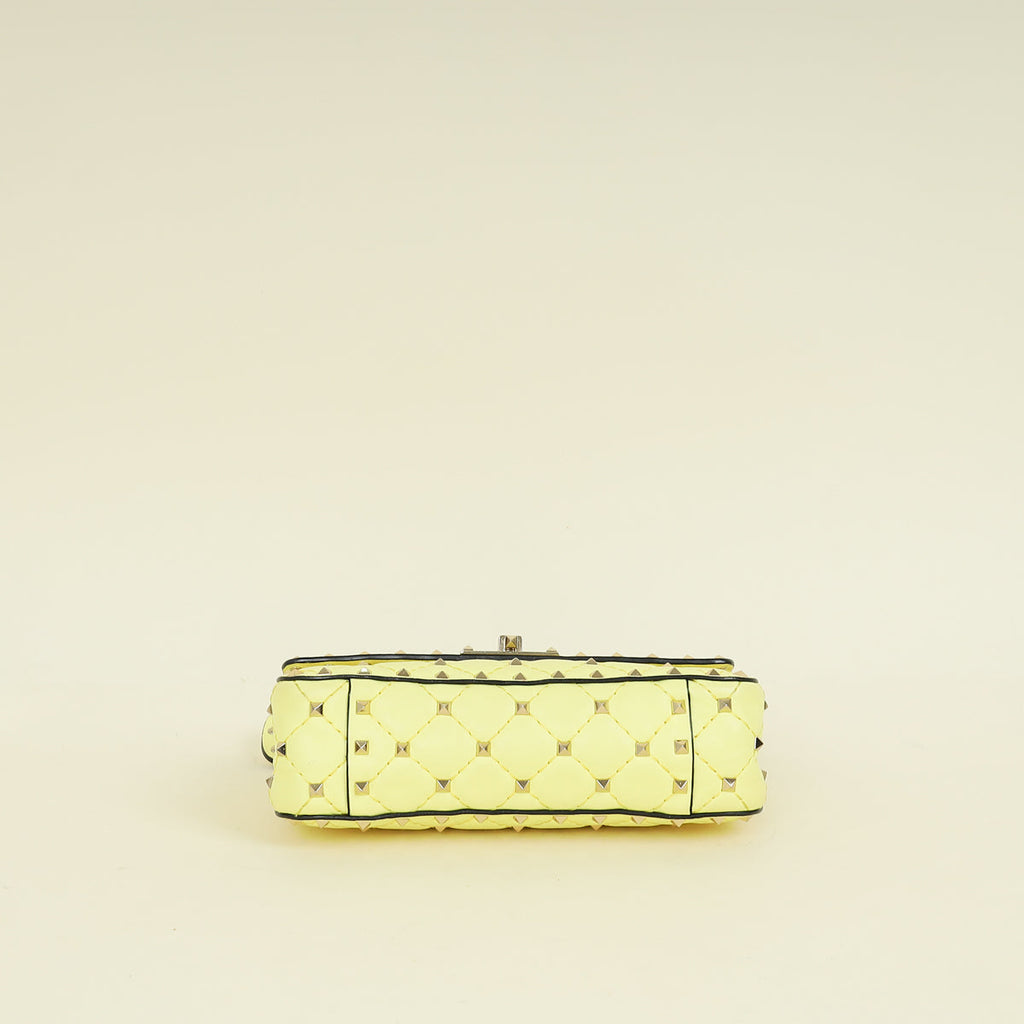Valentino Yellow Spike Rockstud Small Flap Bag