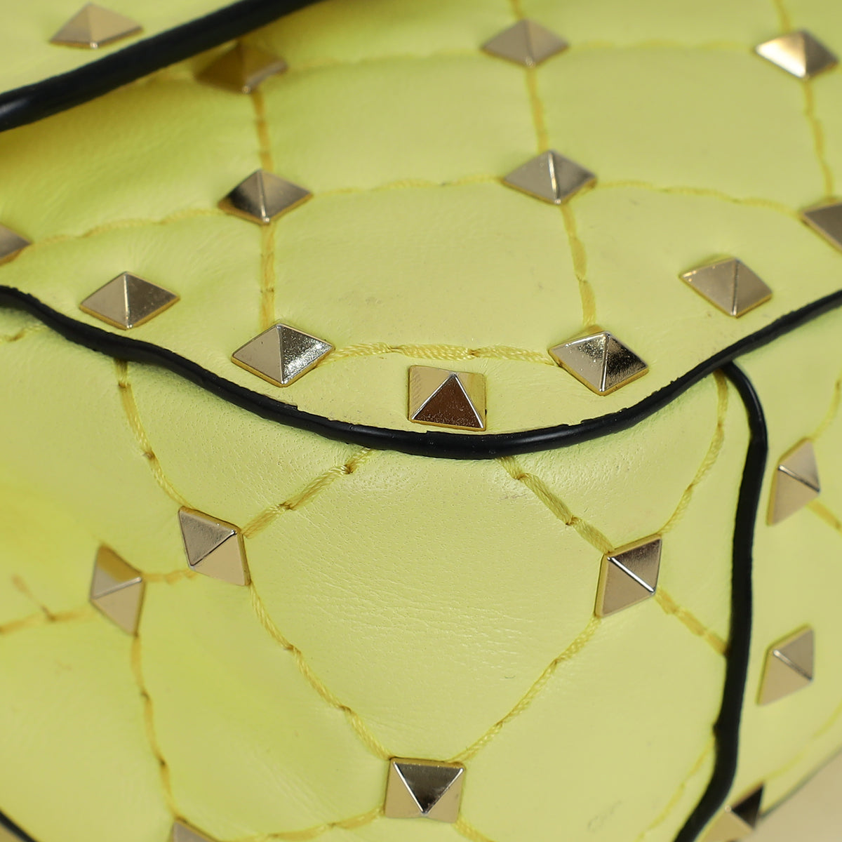 Valentino Yellow Spike Rockstud Small Flap Bag