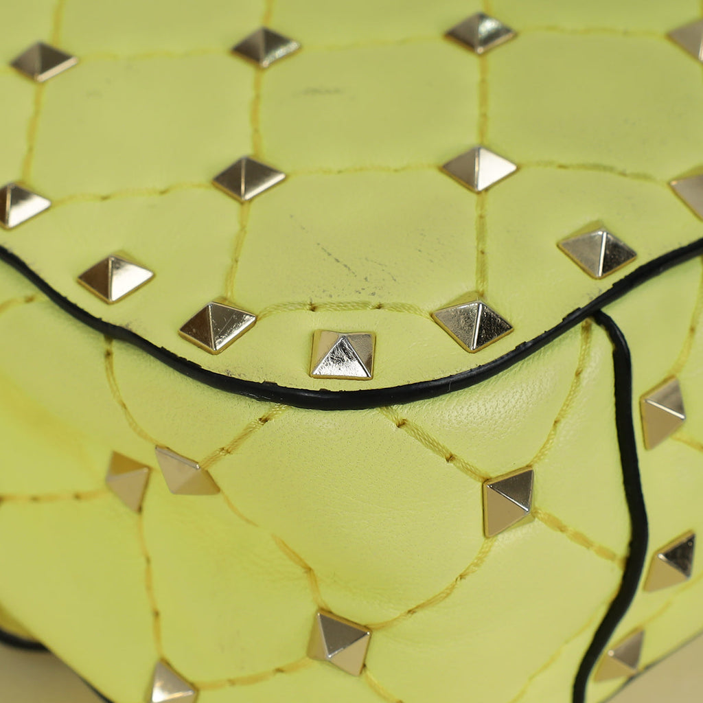 Valentino Yellow Spike Rockstud Small Flap Bag